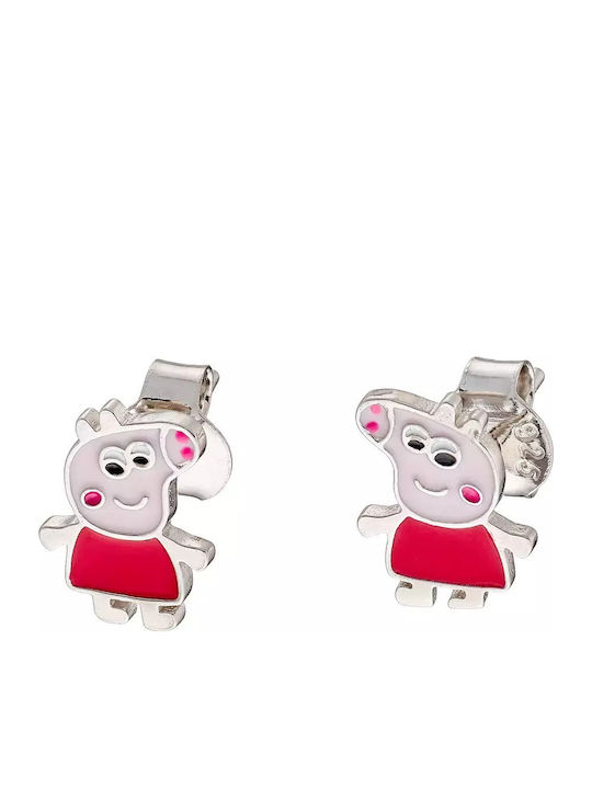 Oxzen Peppa Kids Earrings Studs from Silver