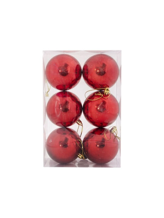 Hanging Ornament Set Red 6pcs