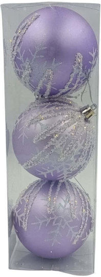 Ornament suspendat Glob Violet 8buc Set 3buc