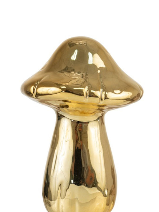 Zen Collection Christmas Ceramic Figure Mushroom Gold Length 9cm
