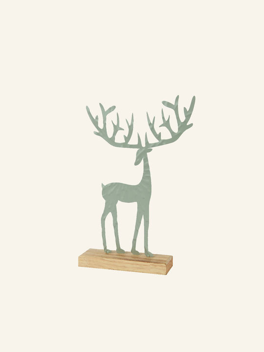 Beauty Home Illuminated Christmas Metal Figure Reindeer Green Height 31cm