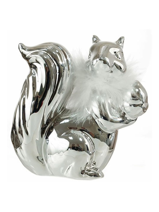 Zen Collection Weihnachtliche Keramisch Figur Eichhörnchen Silber 12x12x6cm