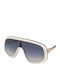 Carrera Unisex Sunglasses with White Horn-Rimmed Frame and Grey Gradient Lens Flaglab 17 B4E/08