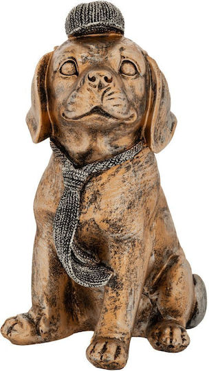 Goldener Polyresin Sitzender Hund 14x12x20cm 88345 Iliadis
