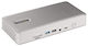 StarTech Thunderbolt 4 Docking Station με HDMI/DisplayPort 4K PD Ethernet και σύνδεση 4 Οθονών Ασημί (132UE-TB4USB4DOCK)