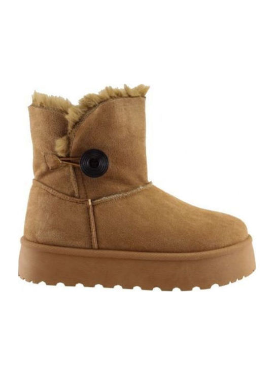 Stiefeletten Damen mit Pelz Braun