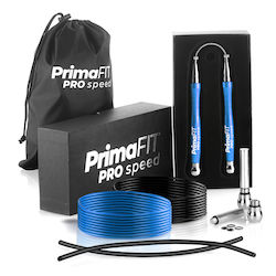 PrimaFit Springseil Fitness mit Gewicht 3m Blau mit einstellbarer Länge