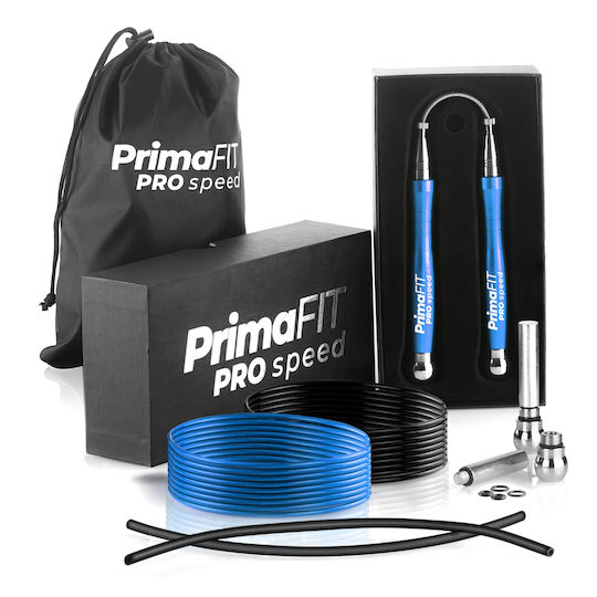PrimaFit Springseil Fitness mit Gewicht 3m Blau mit einstellbarer Länge