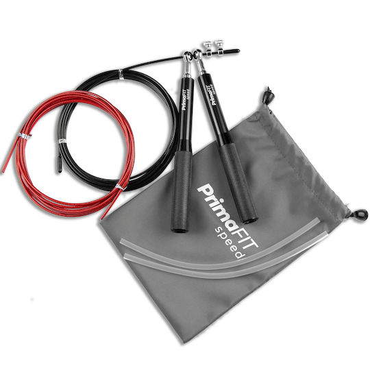 PrimaFit Springseil Fitness 3m Schwarz mit einstellbarer Länge