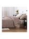 Saray Home Σετ Πάπλωμα Μονό με Γέμιση Microfiber 160x220εκ. Ruffles Καφέ μόκα 2τμχ 200 GSM