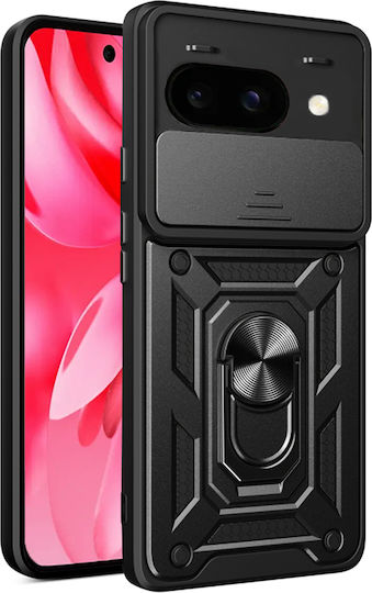 Techsuit Camshield Umschlag Rückseite Silikon / Kunststoff Schwarz (Google Pixel 9a)
