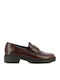 Leather Women's Moccasins in Brown Color