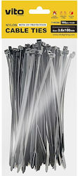 Vito Vito Kabelbinder Kunststoff 150mmx3.6mm in Schwarz Farbe (100 Stück) (7100280)
