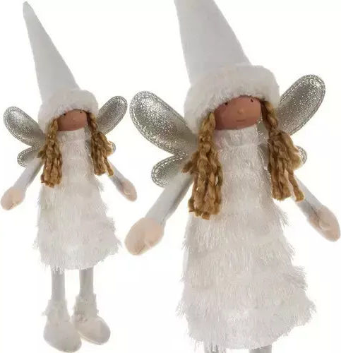 Ruhhy Weihnachtliche Kunststoff Figur Fee Weiß Höhe 40cm