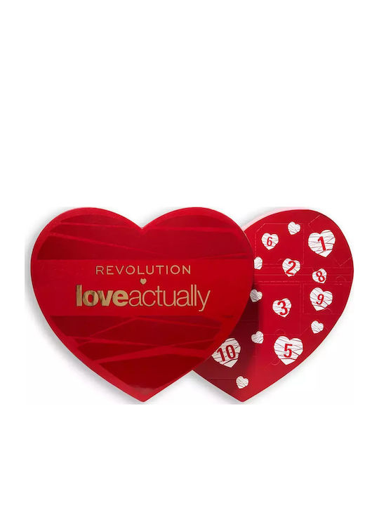 Revolution Beauty x Love Actually 12 Days Set de machiaj Calendar Advent pentru Față, Ochi și Buze 12buc