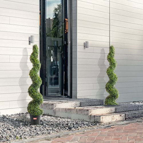 Artificial Outdoor Tree Buxus (Common box) Green 152.4cm 2pcs Vevor