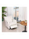 Relaxsessel Drehbar aus Kunstleder White 95x74x98cm