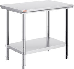 Vevor Ανοξείδωτο Τραπέζι Μ60xΒ90xΥ80cm