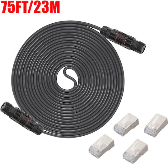 Καλώδιο Επέκτασης Starlink Replacement Extension Cable 75-foot Cable Extends To 150 Feet Built-in Shielding Oxygen-free Copper Ip68 Waterproof Supports 1000m Protocols Gray 75ft/23m Κωδ.1-per0025
