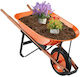 Dump Cart Garden Cart Metallic Single-wheel with Maximum Load Weight 149kg