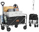 Foldable Garden Cart Four-wheel with Maximum Load Weight 99kg