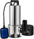 Submersible Pump Float Power 1300 W Stainless Steel Flow Rate 20000 L H Outlet G1-1/2" Height 11 M Ipx8 Power Cable Length 10 M