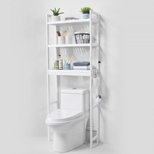 Vevor Floor Bathroom Shelf Plastic White