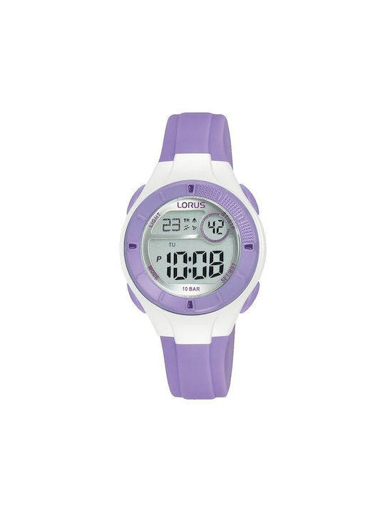 Lorus Ψηφιακό Παιδικό Ρολόι 31mm Λιλά με Καουτσ...