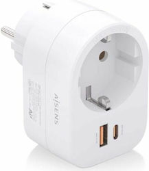 Aisens Power Socket White 1pcs