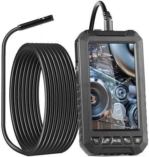 Cameră Endoscop Inspecție Auto Instalații Sanitare Ecran Ips de 5 Inch Zoom 2x 1080p 10 Lămpi Led Ip67 Lungime 15m Triple Lentile