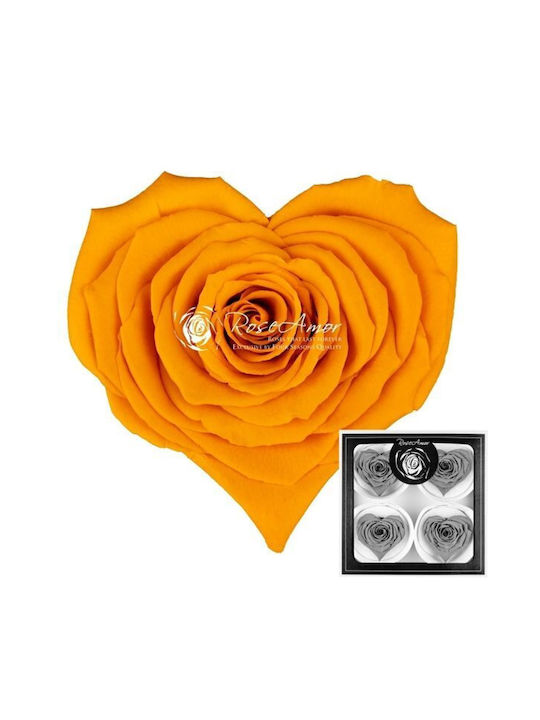 Preserved Roses Corazon Bella Yellow 04 4 Pieces