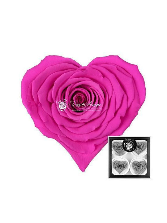 Preserved Roses Corazon Bella Pink 07 4 Pieces