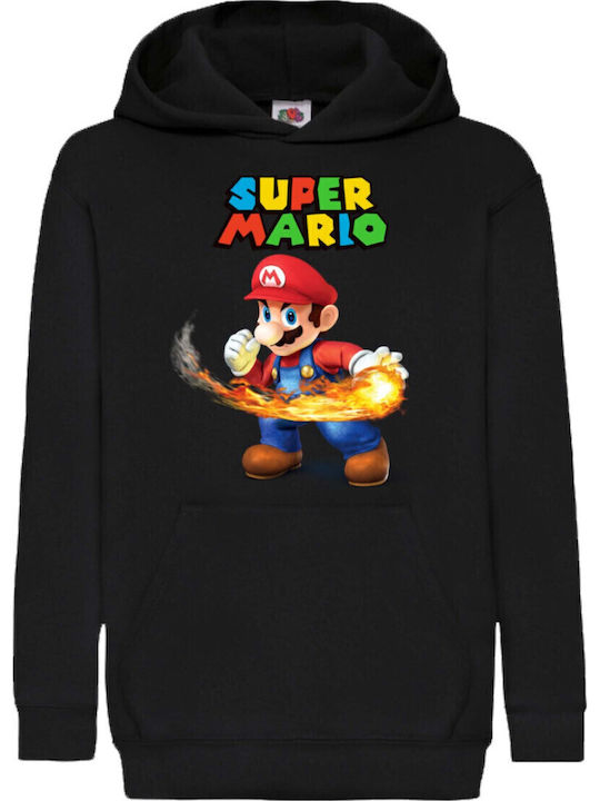 Hanorac pentru copii Super Mario Nintendo Tralala Mario Fireball 2 Negru