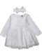 Girls Dress Long Sleeve with Lace with Accessories White
