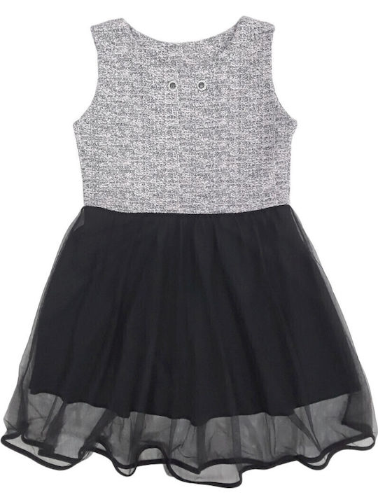 Children's Dress Sleeveless Tulle Black Rose