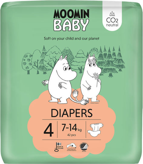 Moomin Baby Πάνες με Αυτοκόλλητο No. 4 για 7-14kg 42τμχ