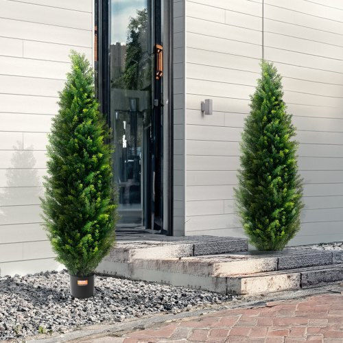 Set of 2 Artificial Cedar Trees 5' Vevor Indoor Outdoor Decoration UV Xsrgxjs60ycavomhcv0