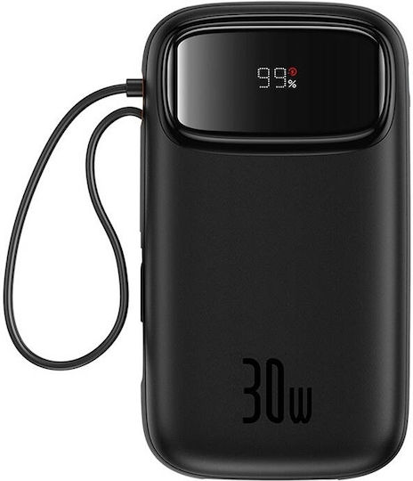 Baseus QPow 2 Power Bank 20000mAh 30W с USB-A порт и 2 USB-C порта Черен