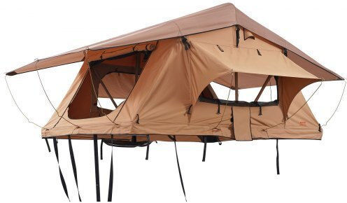 Vevor Σκηνή Camping Αυτοκινήτου Φουσκωτή Μπεζ με Διπλό Πανί 3 Εποχών για 3 Άτομα για Jeep SUV Φορτηγό με Σκάλα