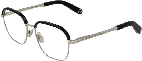Philipp Plein Damen Metallisches Brillengestell Schwarz VPP017M 0579