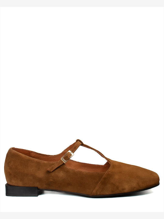 Angel Alarcon Lederne Damen Ballerinas in Braun...