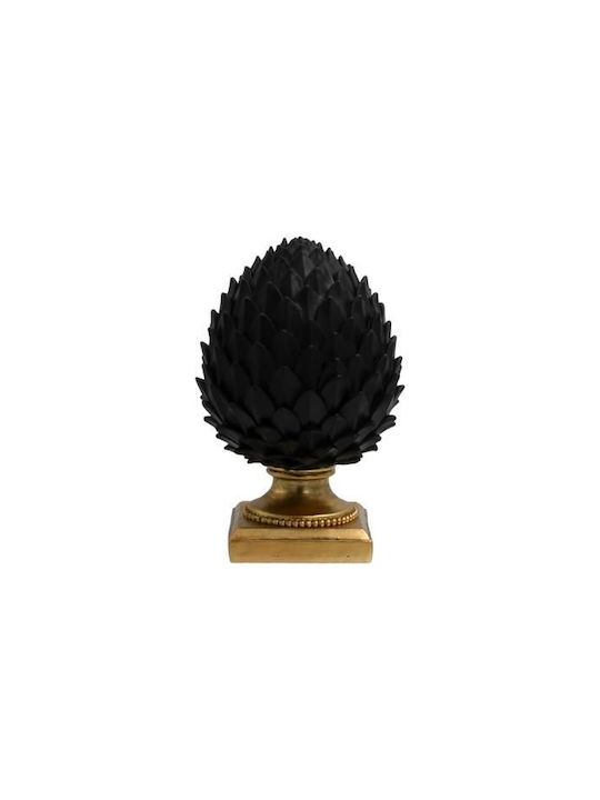 Decoratiune de Masă din Polirasină Fylliana Ananas Negru-Auriu 11x17cm