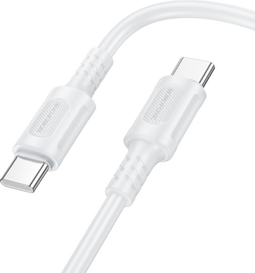 Borofone USB 2.0 Cable USB-C Male - USB-C 60W PD White 1m
