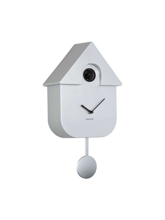 Ρολόι Τοίχου Modern Cuckoo Ka5867si 21,5x8,5x41cm Silver Karlsson Abs