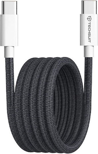 Techsuit Pcb114d USB 2.0 Cable USB-C male - USB-C 60W PD Μαύρο 1m