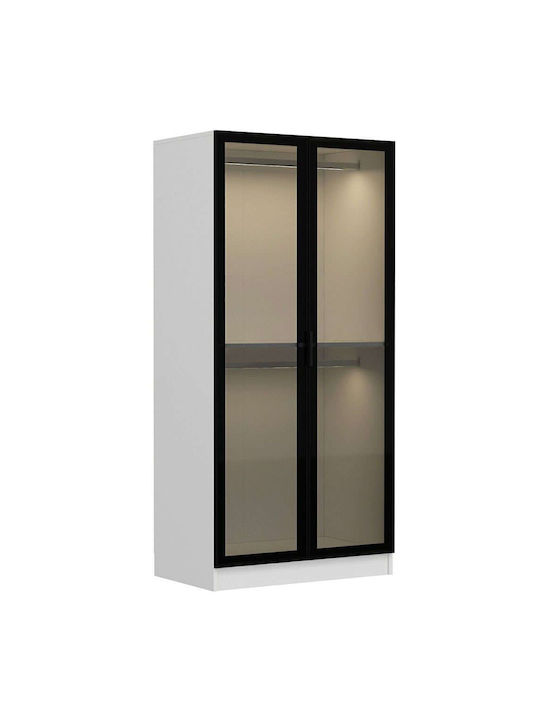 Kale Δίφυλλη Ντουλάπα Black-white 90x52x210cm