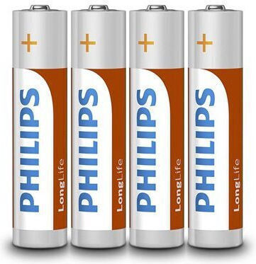 Philips LR03 AAA Longlife Alkaline Batteries Pack 4