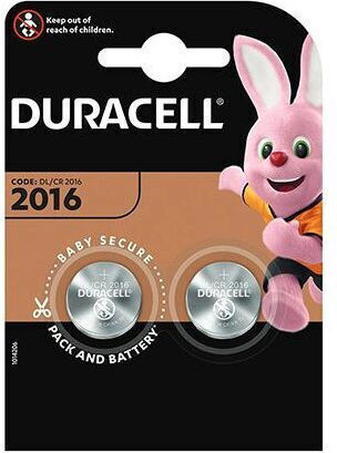 Set 2 baterii litiu 3V dimensiune CR2016 Duracell