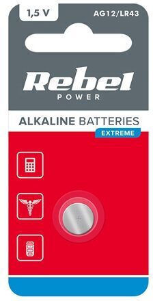 Rebel Extreme Li Battery Size Ag12 Lr43 1.5v