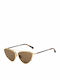 Women's Sunglasses with Gold Metal Frame and Brown Lens